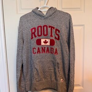 Roots Heather Gray and Red Men's Hoodie